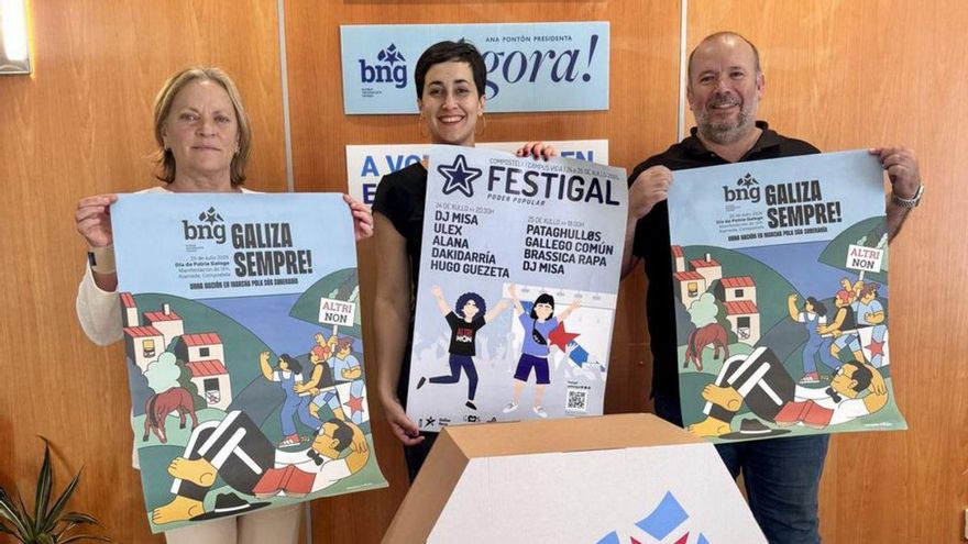 Carme Fidalgo, Ariadna Fernández e Xoán Blanco.