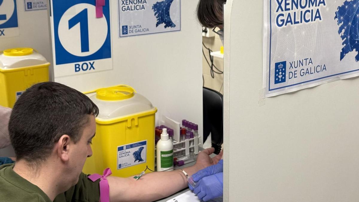 Extraen sangre a un participante en el proyecto Xenoma en Santiago.