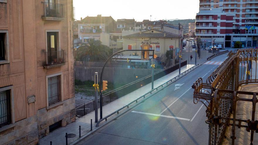 Pla general del carrer de l&#039;Aigüeta i l&#039;avinguda de les Voltes de la Bisbal d&#039;Empordà.