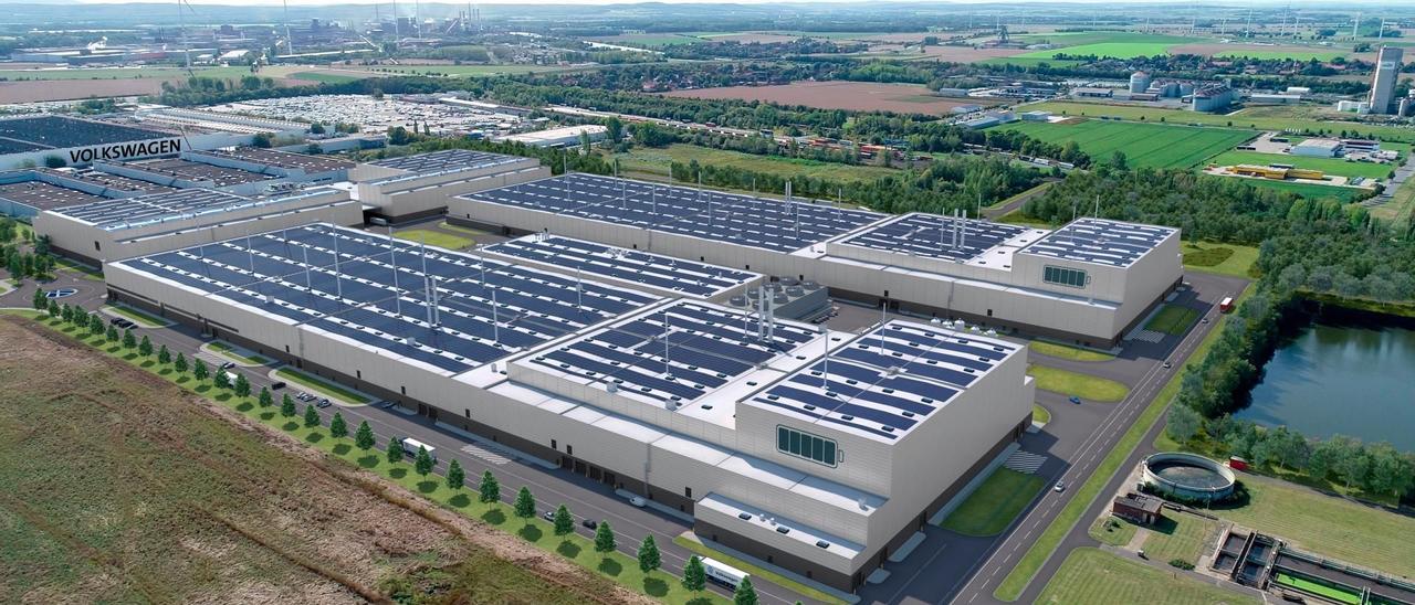 Recreación de la primera gigafactoria de VW en Alemania, que va a ser como la de Sagunt.