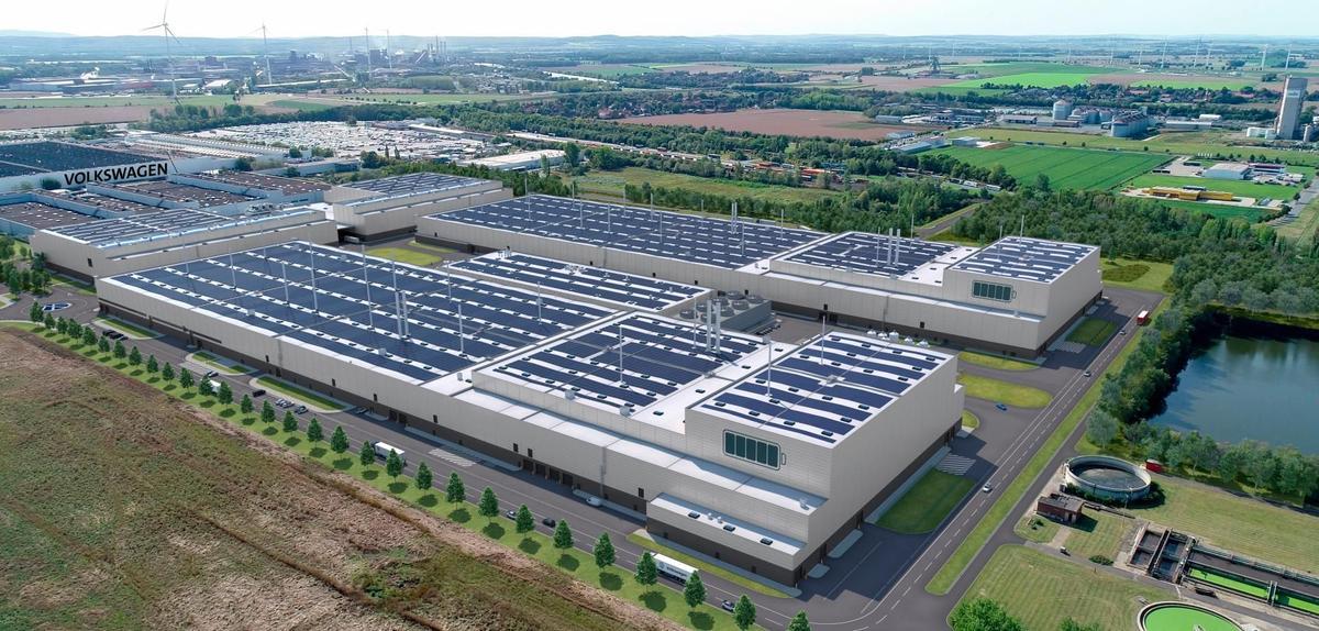 Recreación de la primera gigafactoria de VW en Alemania, que va a ser como la de Sagunt.