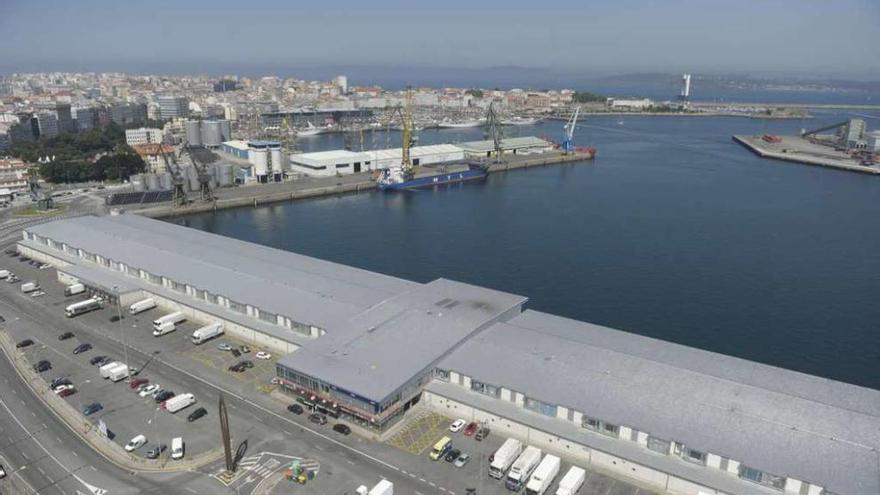 Vista aérea de la lonja y el puerto de A Coruña, uno de los incluidos en el informe de la CE.