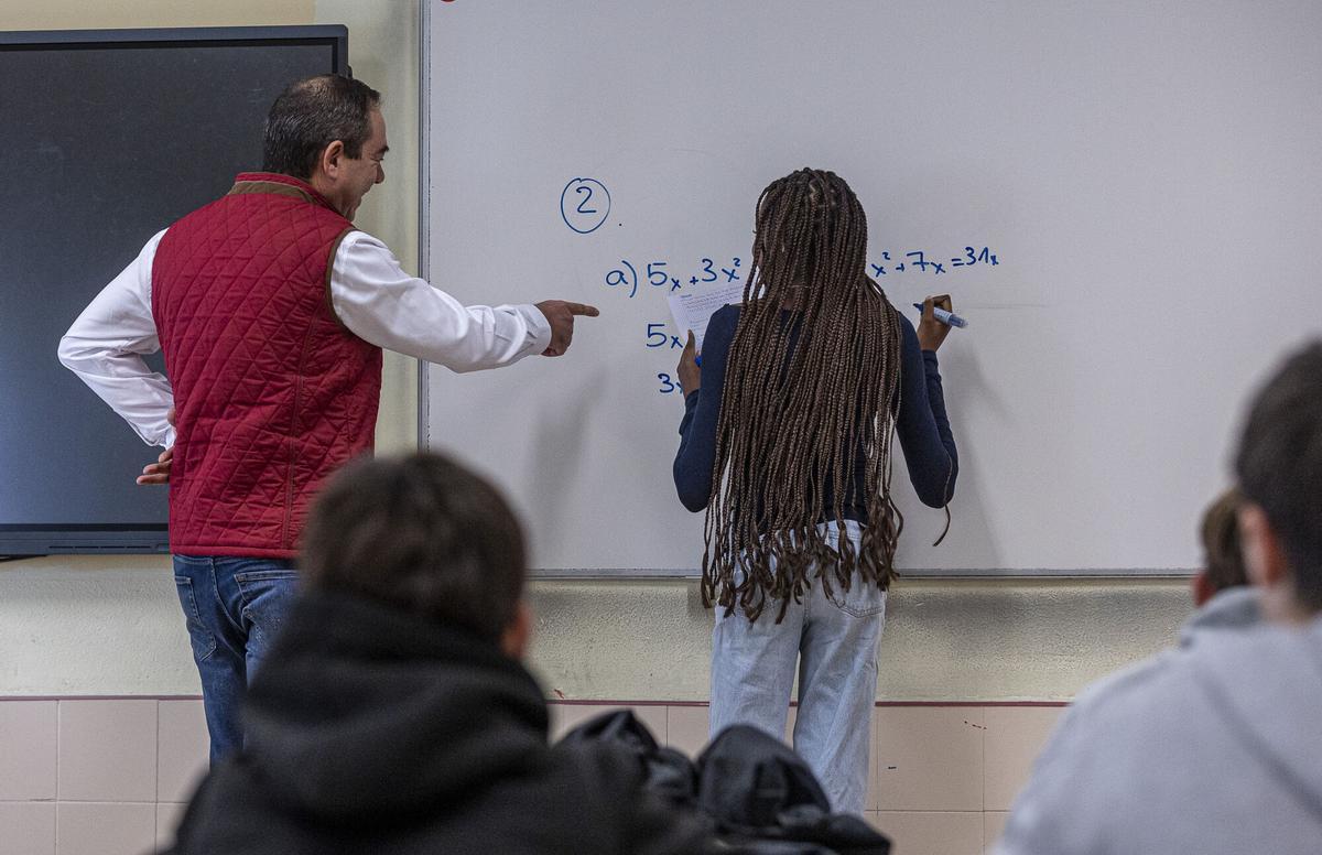 Clase de matemáticas en un IES de Alicante