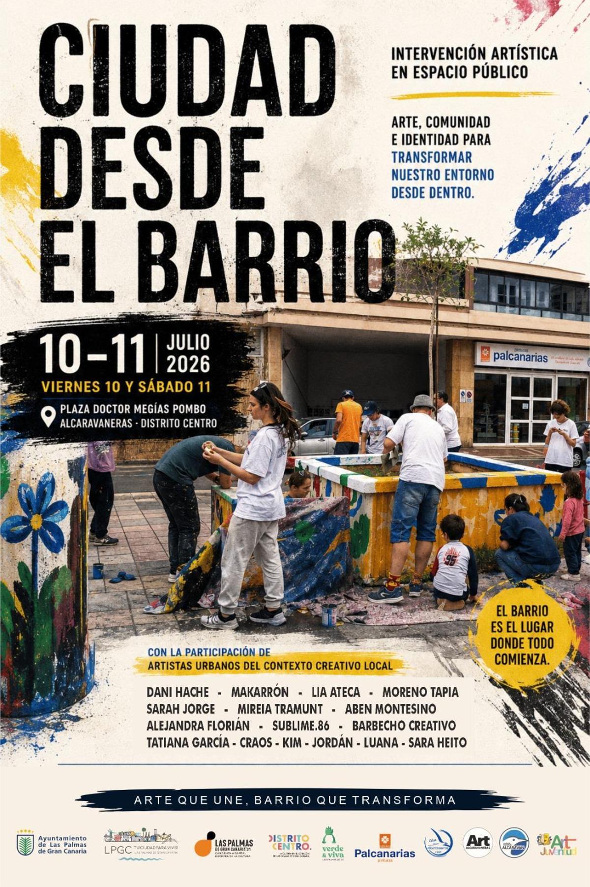Cartel del evento 'Ciudad desde el barrio' en las Alcaravaneras.