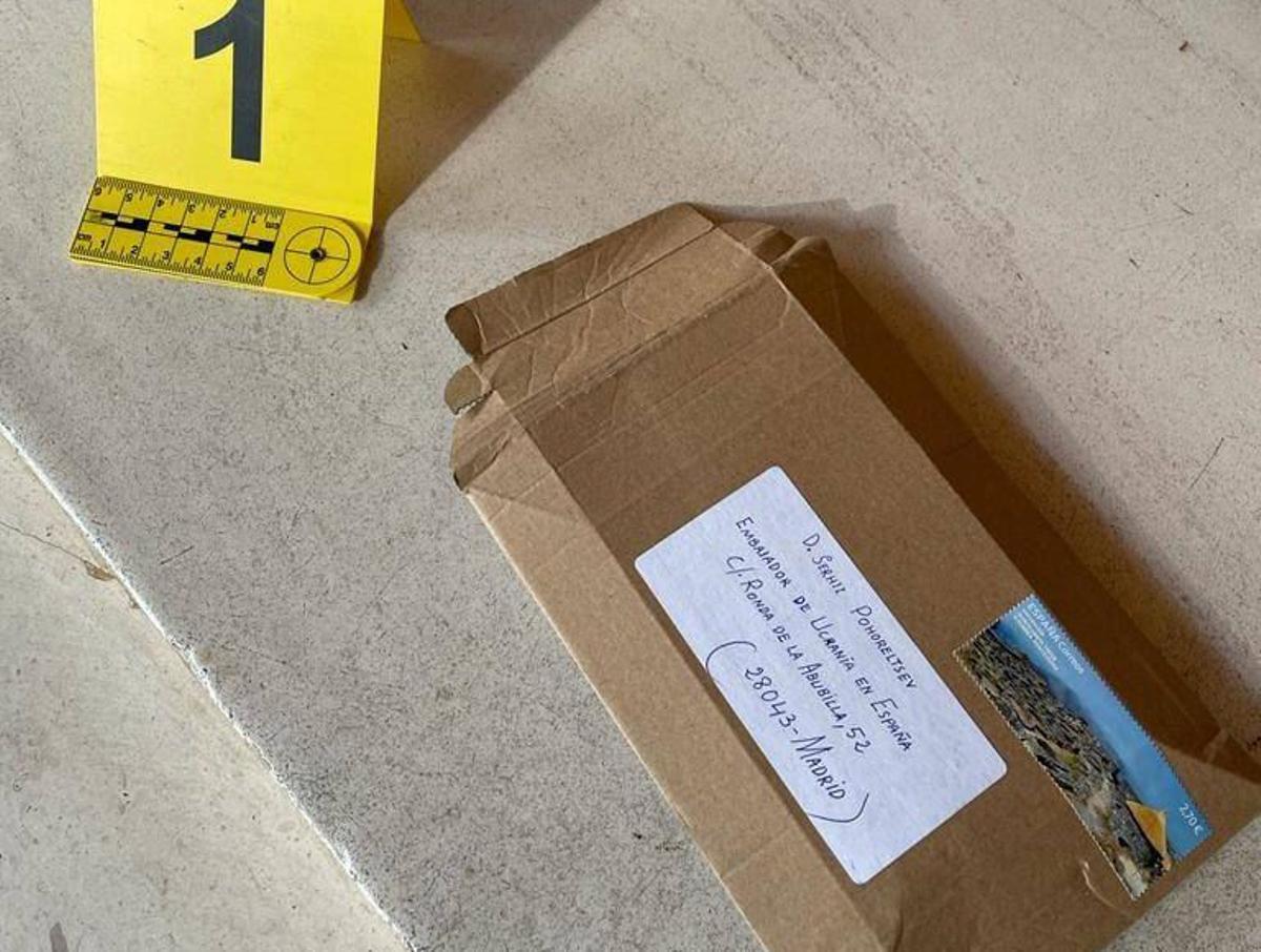 Paquete explosivo enviado a la embajada de Ucrania en España.