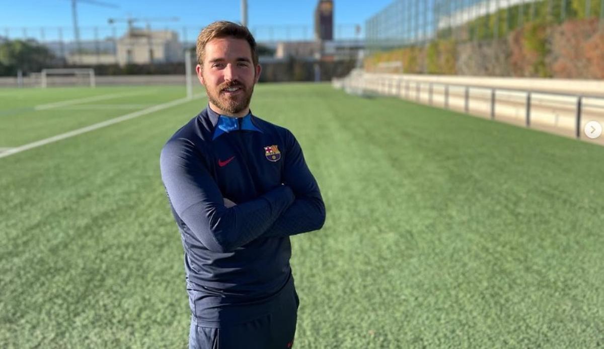 Juan Casajús, durante su estancia en la cantera del Barcelona.