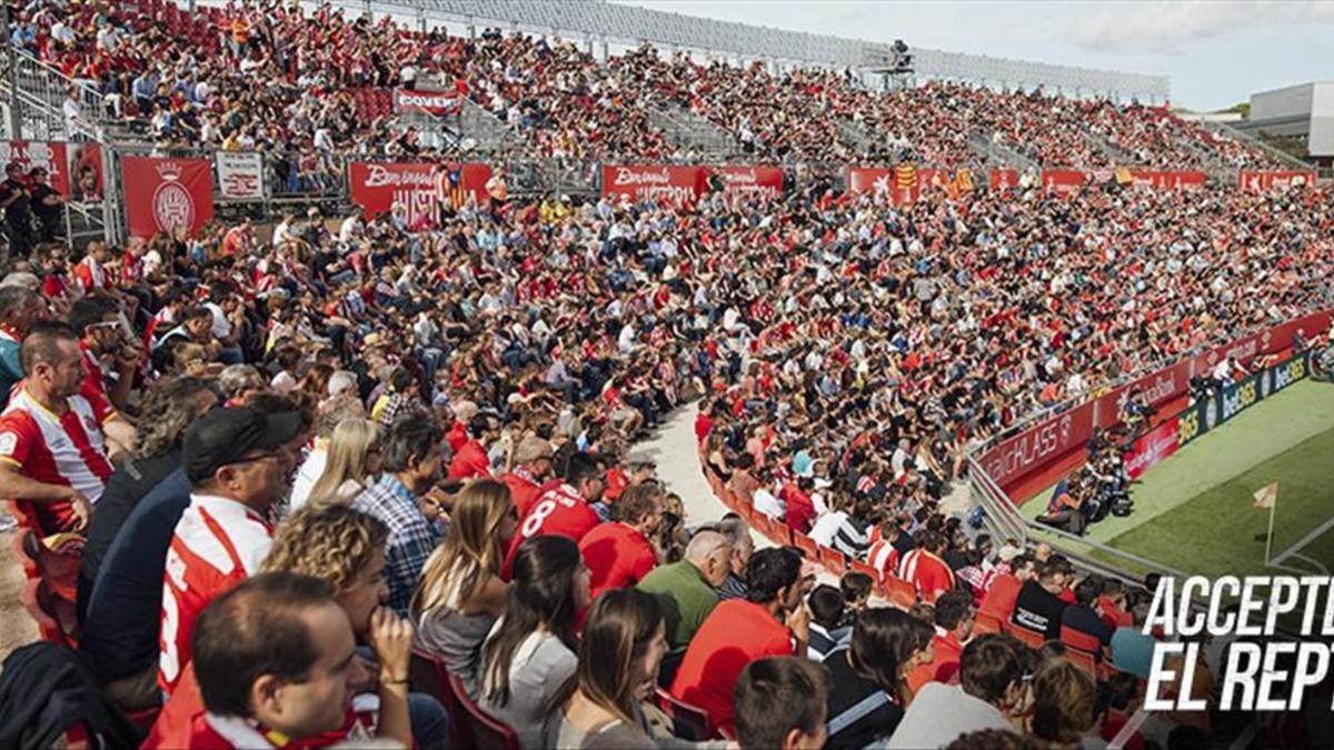 La masa social del Girona ha aceptado el reto