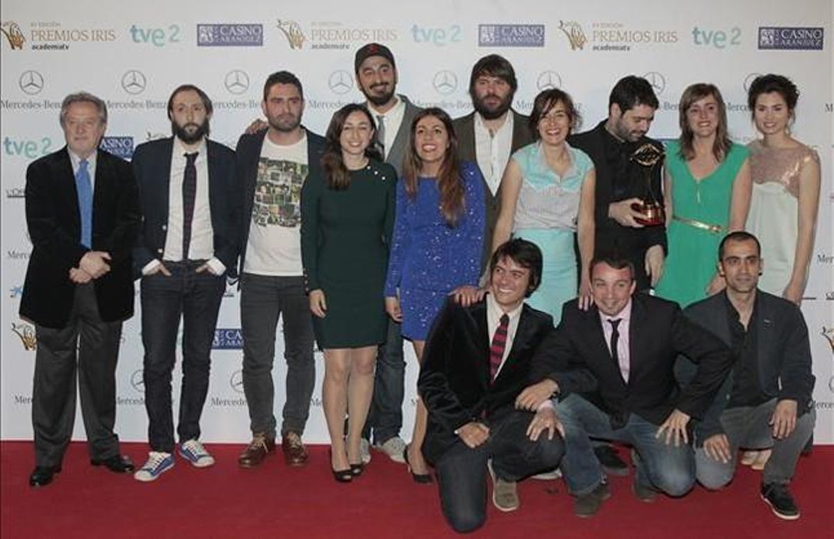 Integrants d’’El intermedio’, de La Sexta, amb el guardó al Millor Guió.