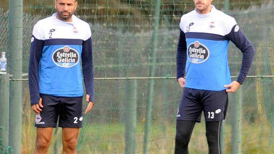 Manuel Pablo y Fabricio, en un entrenamiento.