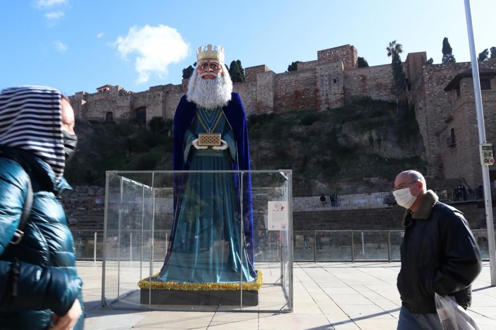 Reyes Magos gigantes en el Centro de Málaga