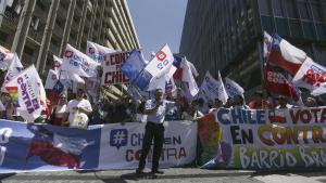 Manifestación de partidarios del no en el referéndum constitucional de Chile.