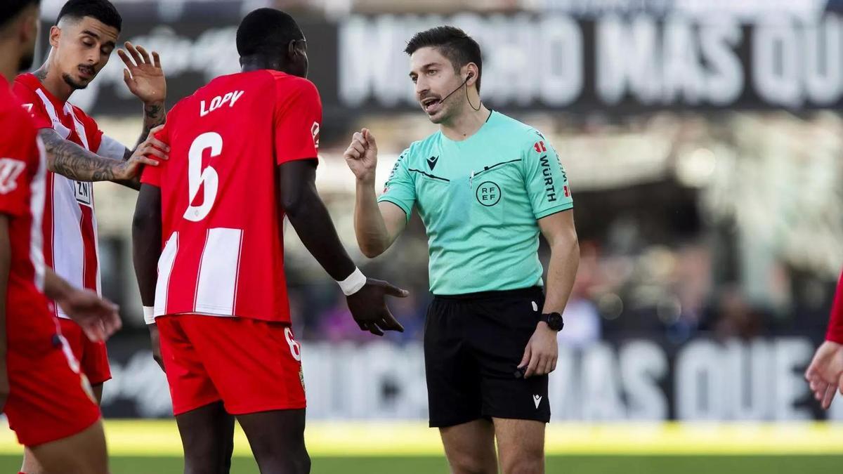 Palencia Caballero durante un encuentro en LaLiga Hypermotion.