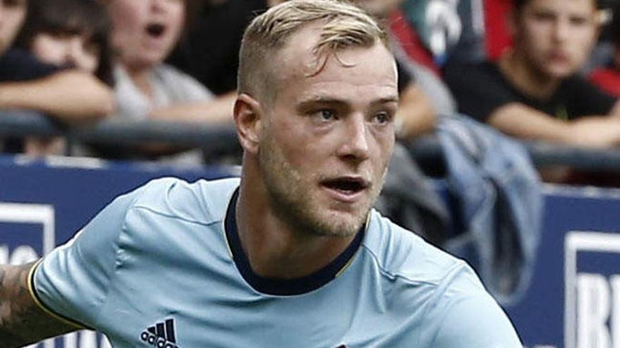 Guidetti, durante un partido del Celta de esta temporada. // Jesús Diges