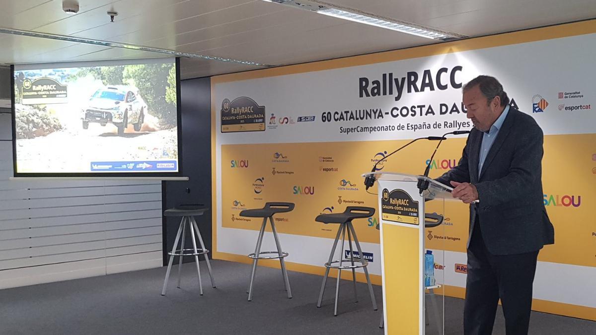 El presidente del RACC Josep Mateu, durante la presentación del 60º RACC Rally Catalunya-Costa Daurada