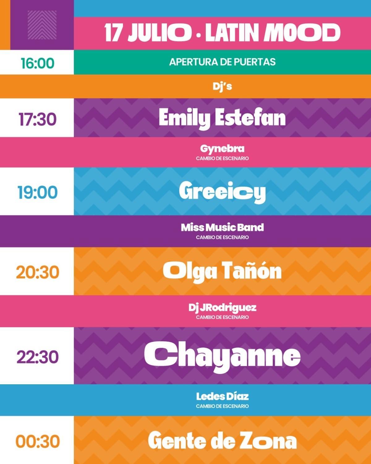 Horario del Tenerife Cook Music Fest.