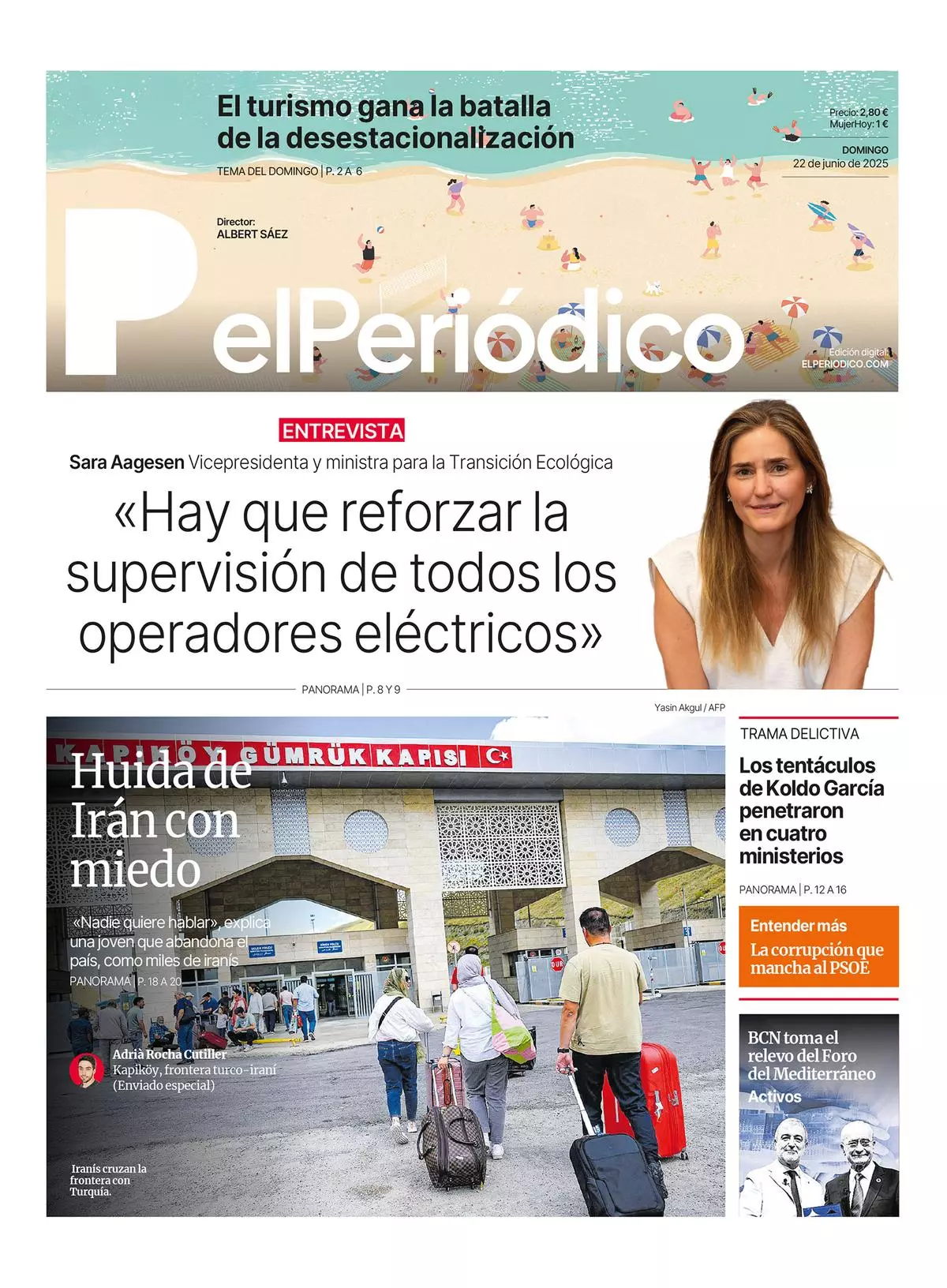 La portada de EL PERIÓDICO del 22 de junio de 2025