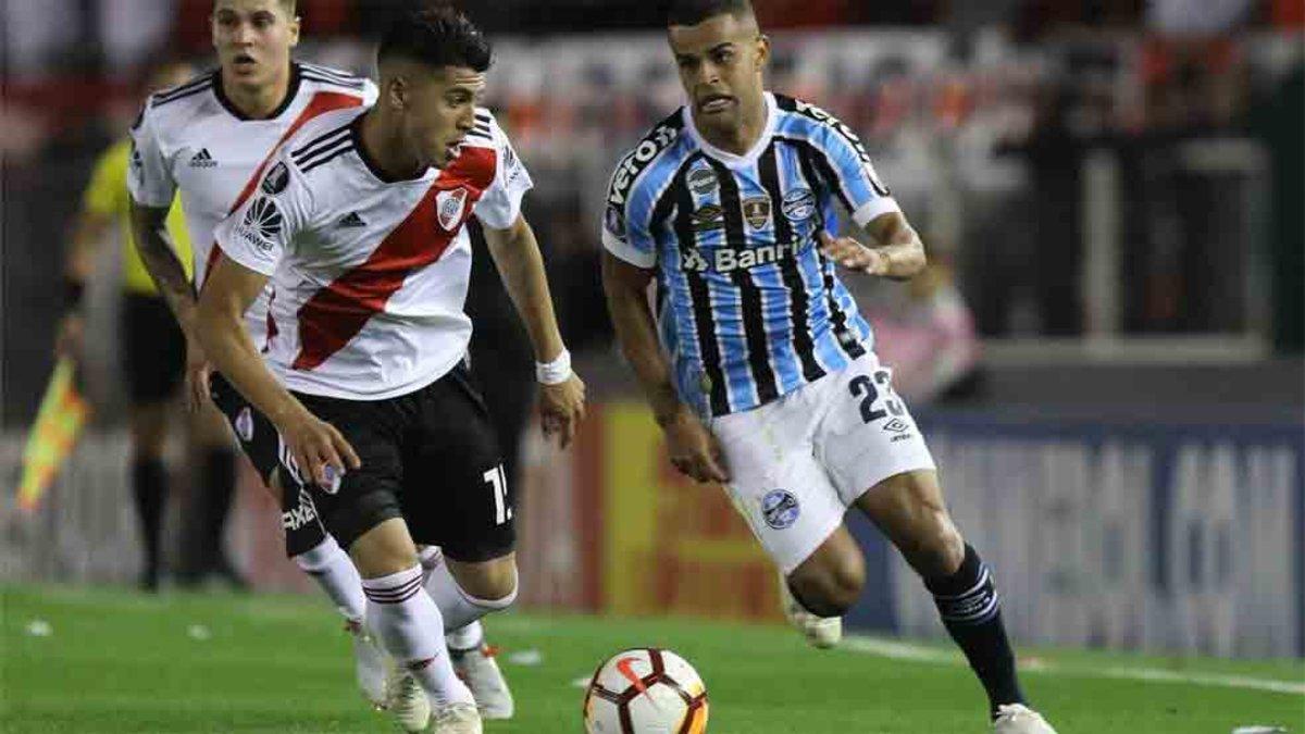 Exequiel Palacios jugó contra el Gremio de Porto Alegre