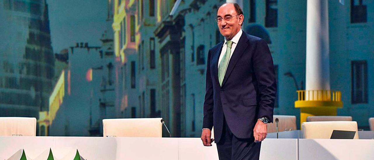 El presidente de Iberdrola, Ignacio Galán, durante una junta de accionistas.  | EFE