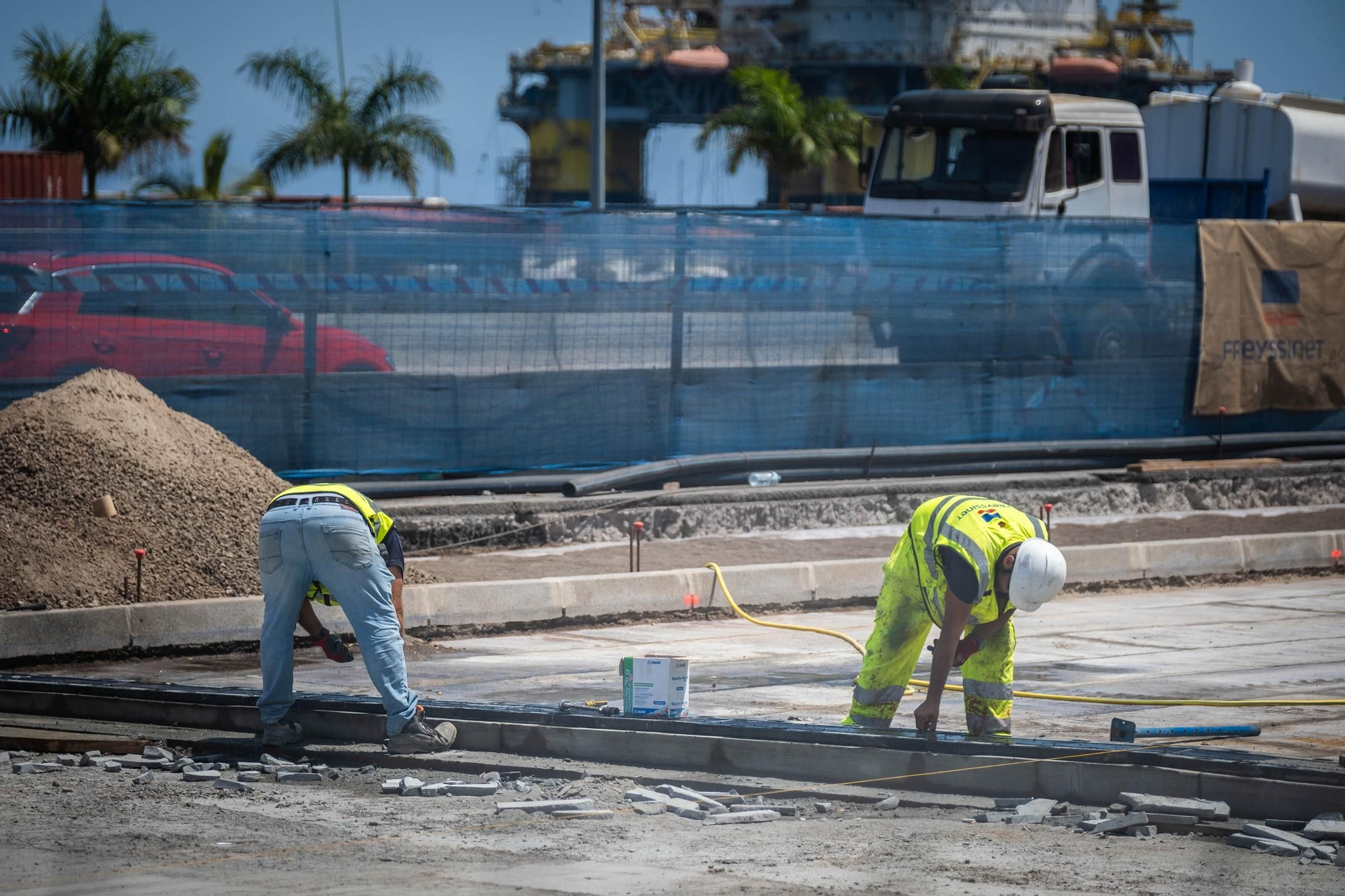 Obras en la avenida Marítima de Santa Cruz de Tenerife