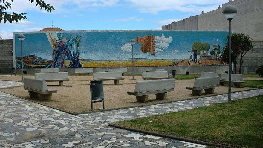 El mural artístic de la plaça d&#039;Ordis.