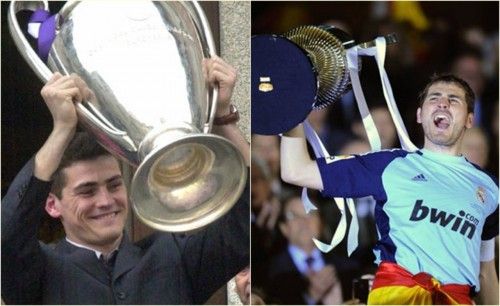 Diez años separan estas imágenes. Con la Champions de 2002 (izda.) y la Copa del Rey de 2012.