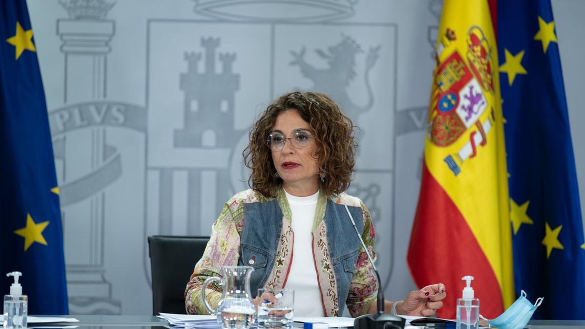 La portavoz del Gobierno, María Jesús Montero, tras el Consejo de Ministros de este 8 de septiembre en la Moncloa.