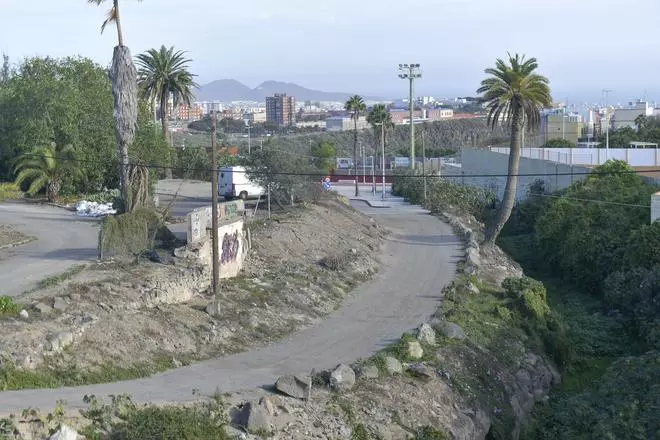 Imágenes de la calle Jerónimo Saavedra, en Lomo Blanco