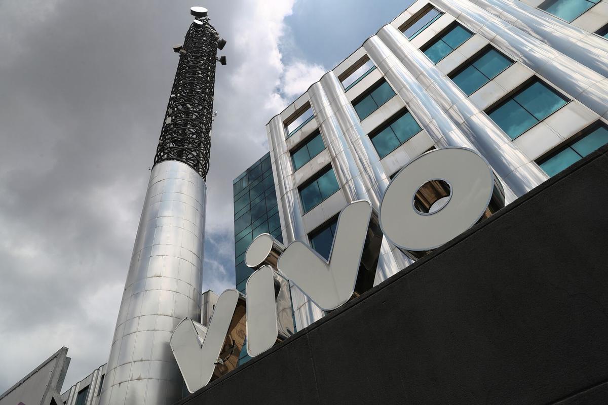 Fotografía de la fachada de la sede de Vivo, filial de Telefónica, el 16 de febrero de 2022.