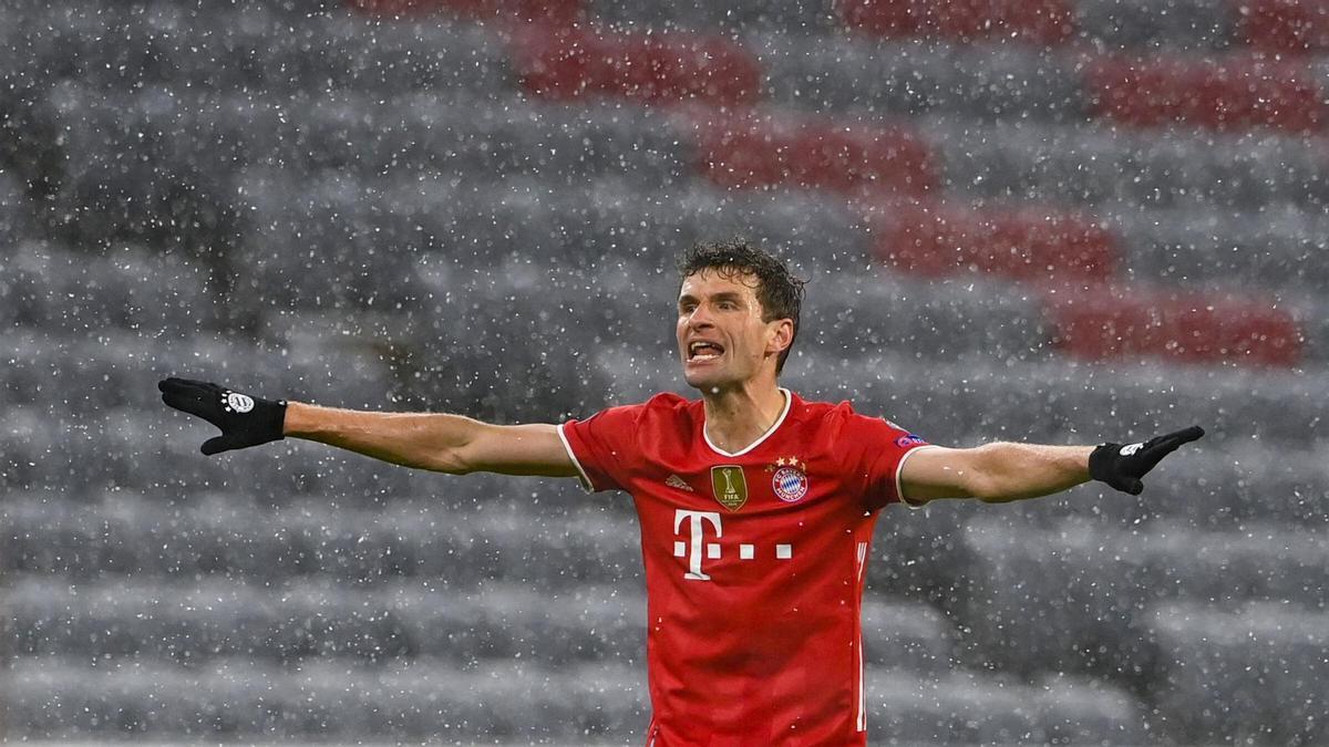 Müller, celebrando un gol