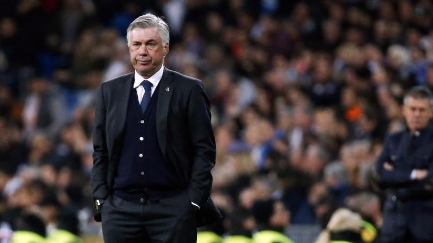 Ancelotti durante el partido contra el Levante.