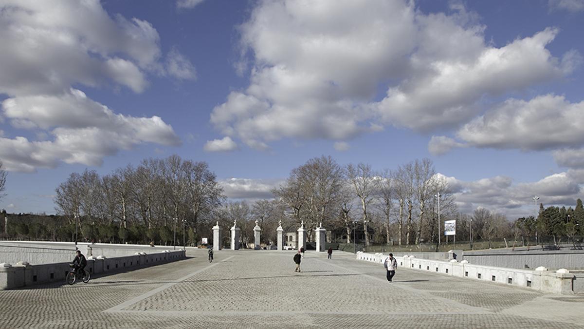 La explanada de Puente del Rey donde se va a celebrar la macletá de Madrid el 18 de febrero.