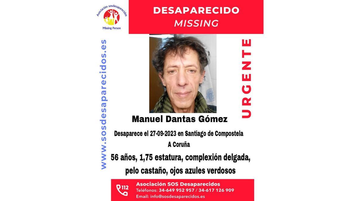 Manuel Dantas Gómez desapareció en Santiago a finales de septiembre