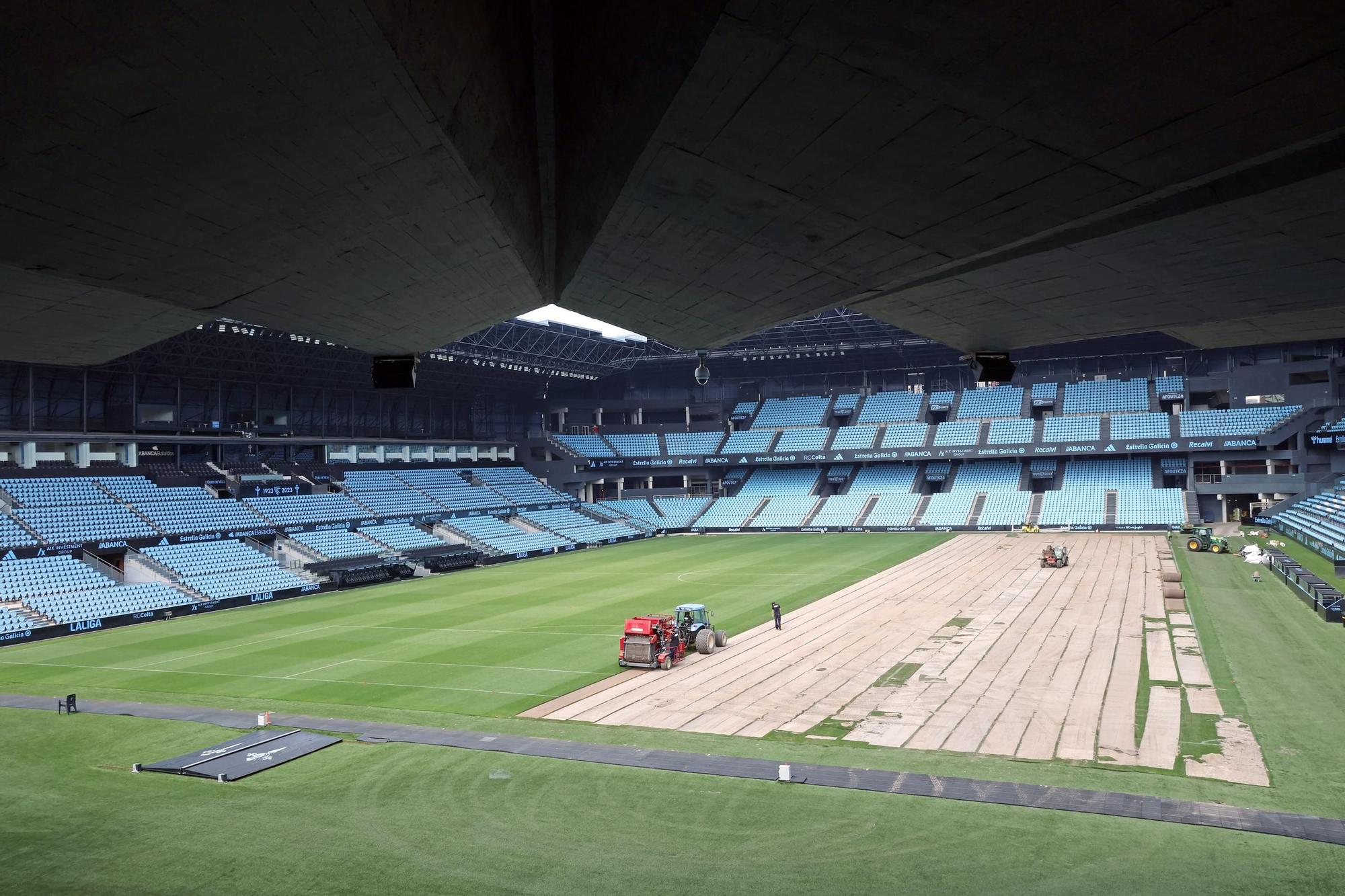 Un nuevo manto para Balaídos: el estadio vigués renueva su césped