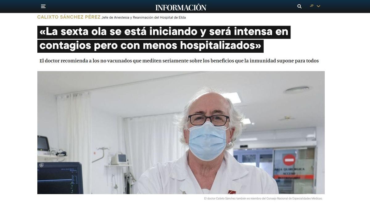 Entrevista a un experto en el inicio de la sexta ola de la pandemia.