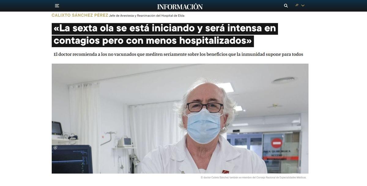 Entrevista a un experto en el inicio de la sexta ola de la pandemia.