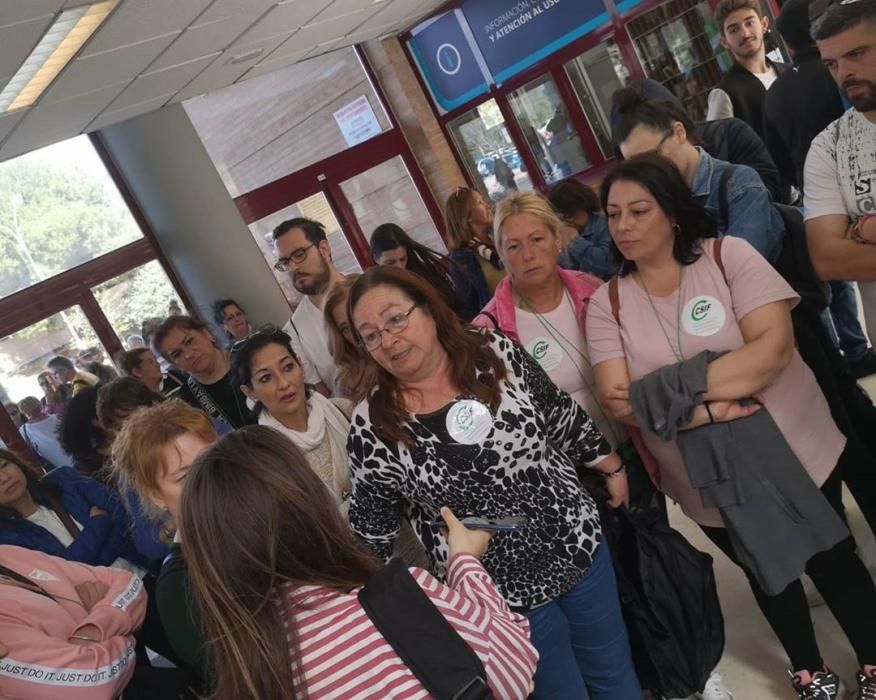 Las imágenes de la huelga de limpieza en la Universidad de Málaga