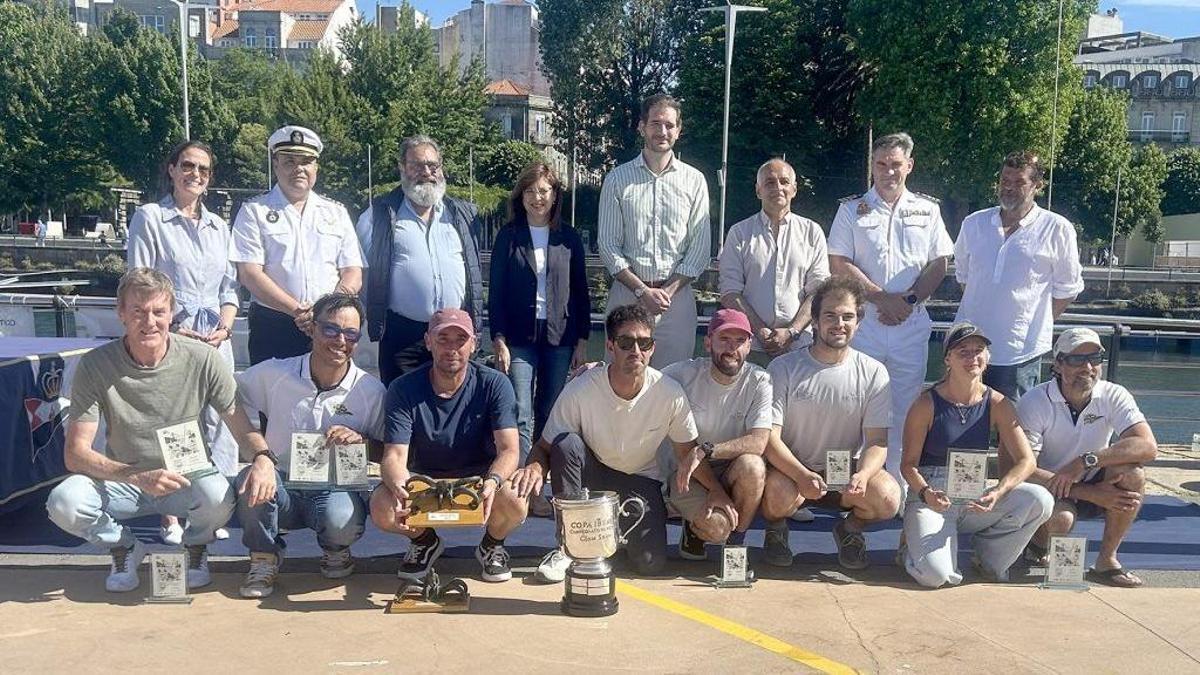 Podio del campeonato de España de snipe.