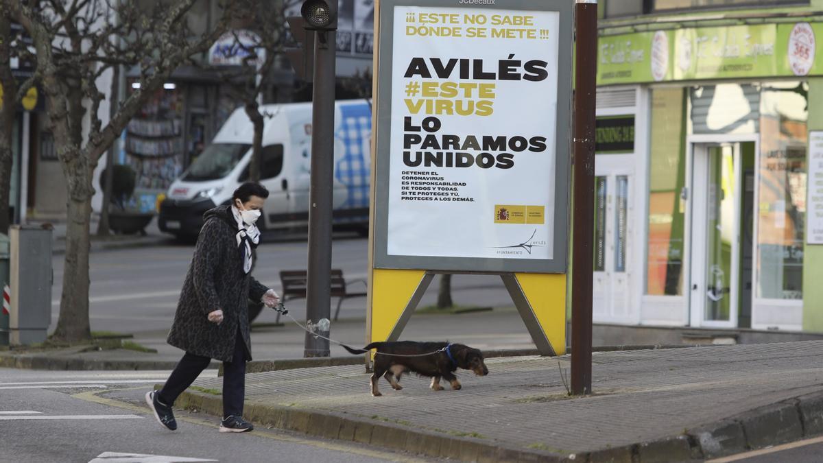 Un tramo de la calle Fernando Morán de Avilés.