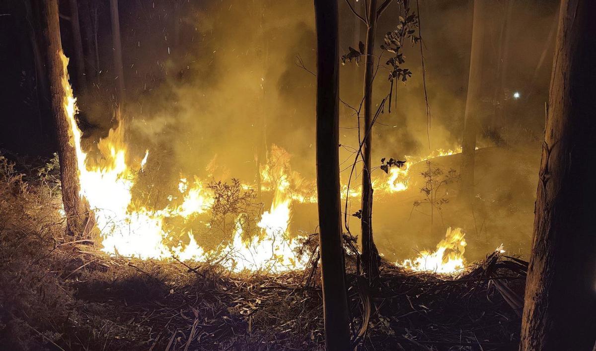 Incendio forestal registrado el martes en A Freixa. | FDV