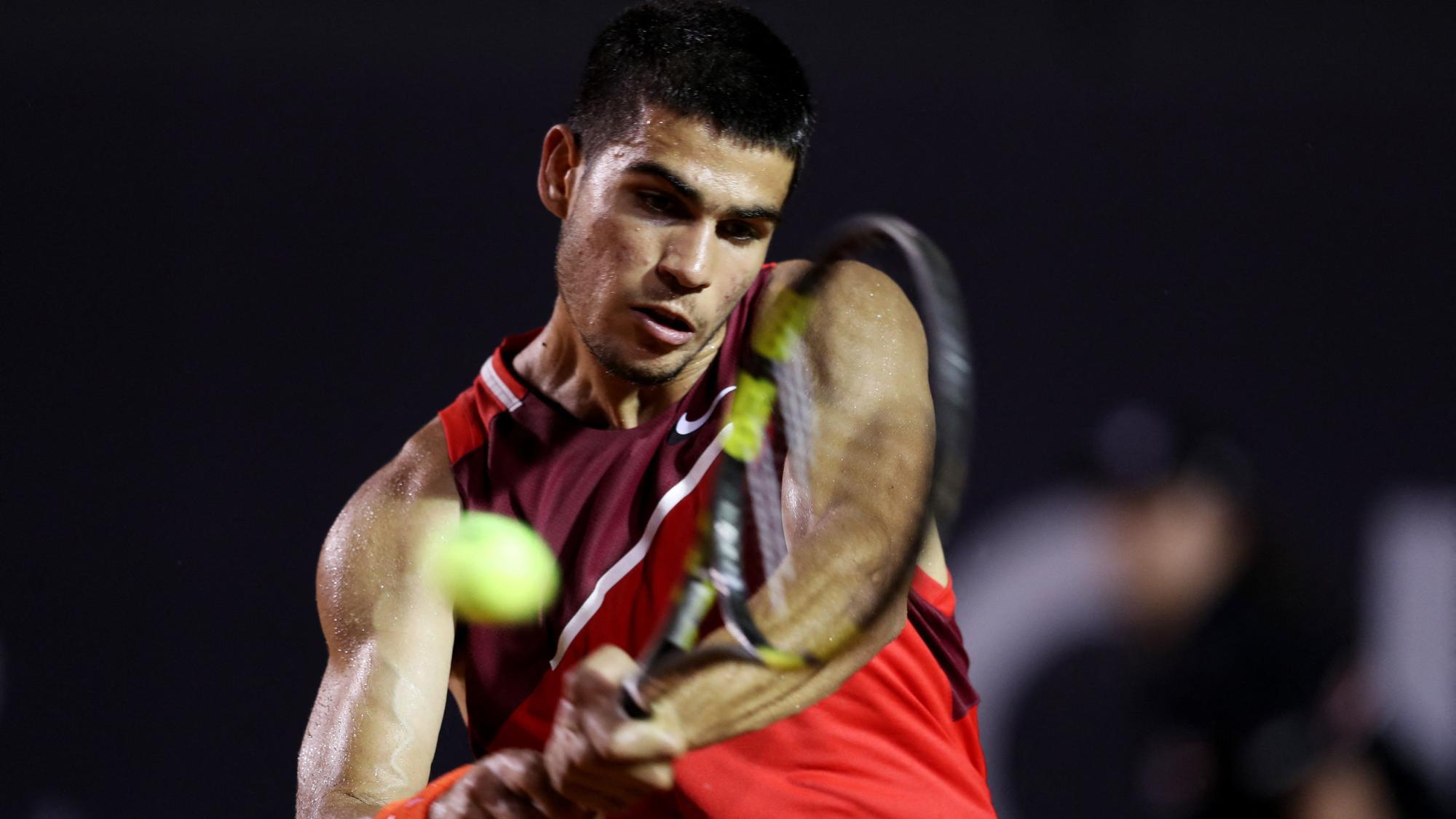 El tenista murciano, Carlos Alcaraz, durante el torneo de Río.