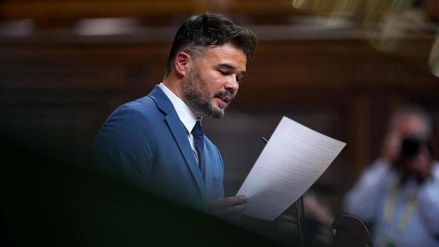 Rufián recupera (parcialmente) el castellano en el Congreso: &quot;El independentismo es plural&quot;