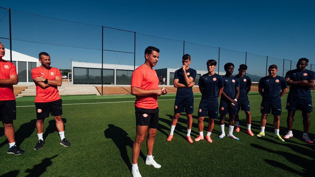 Míchel Sánchez, durant l'inici de la passada pretemporada, ara fa un any, a les instal·lacions de Vilablareix