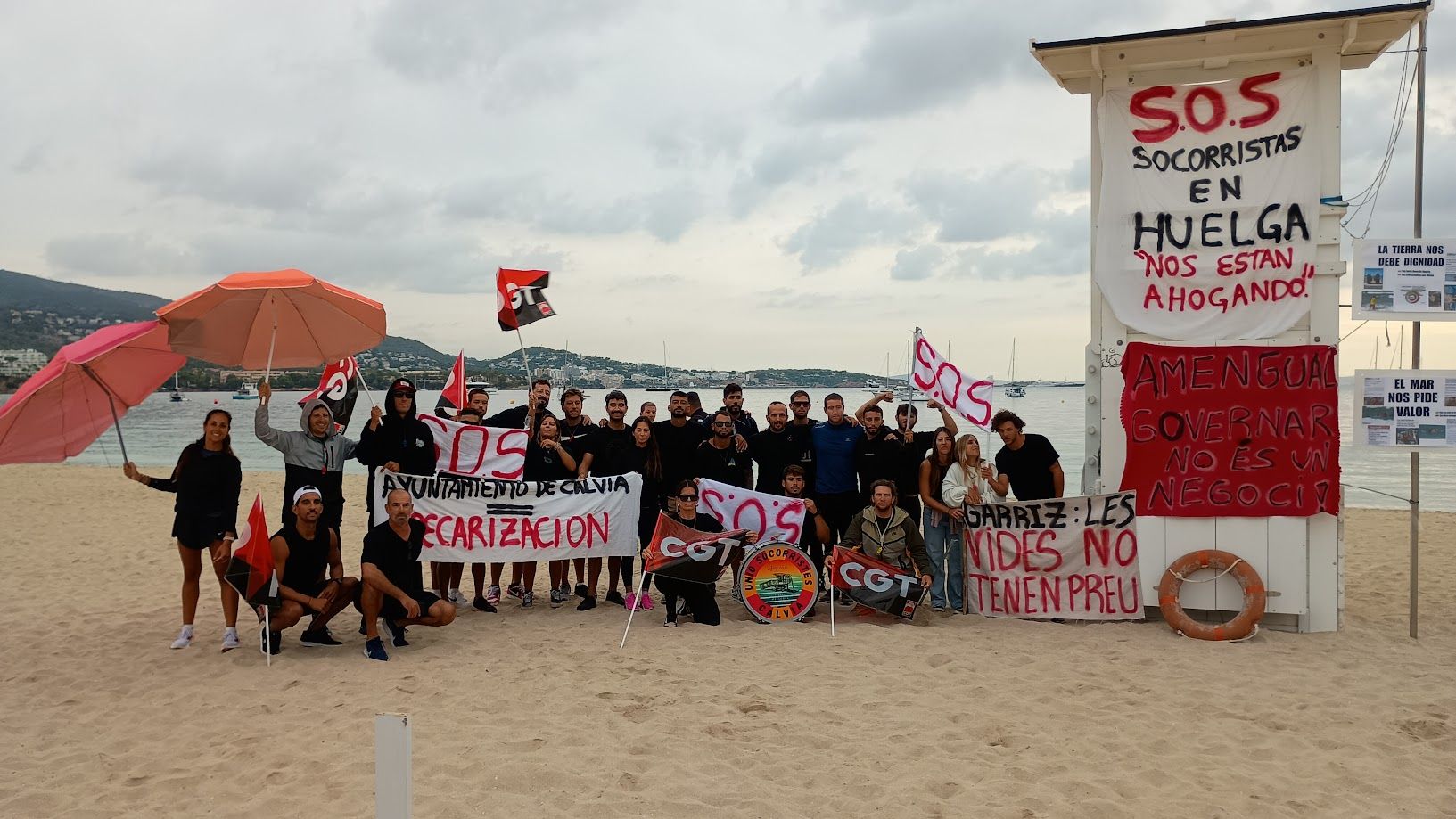 Las protestas de los socorristas de Palma y Calvià