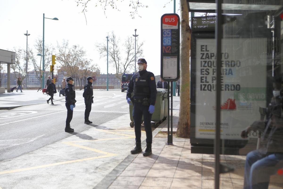 Control policial en Zaragoza por el coronavirus