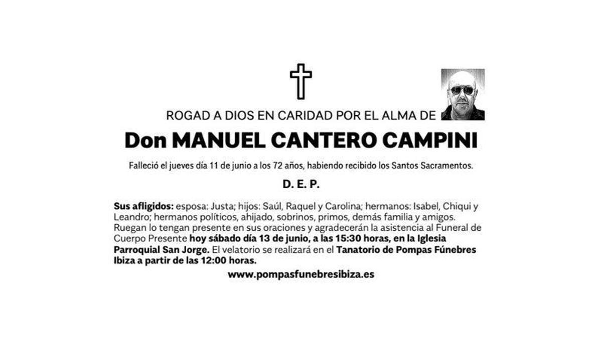 Esquela Manuel Cantero Campini
