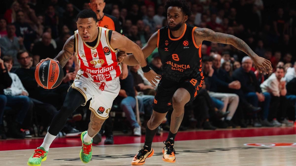 Jean Montero en una acción del partido ante Estrella Roja