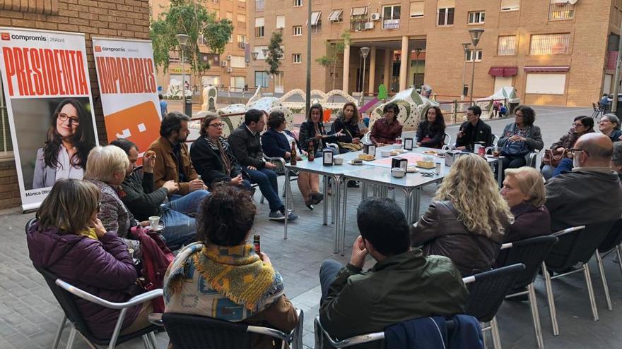 Un momento de la jornada feminista en Castelló.