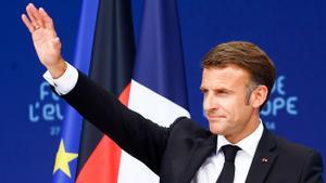 El presidente de Francia, Emmanuel Macron, durante un discurso en Dresde (Alemania), el 27 de mayo de 2024