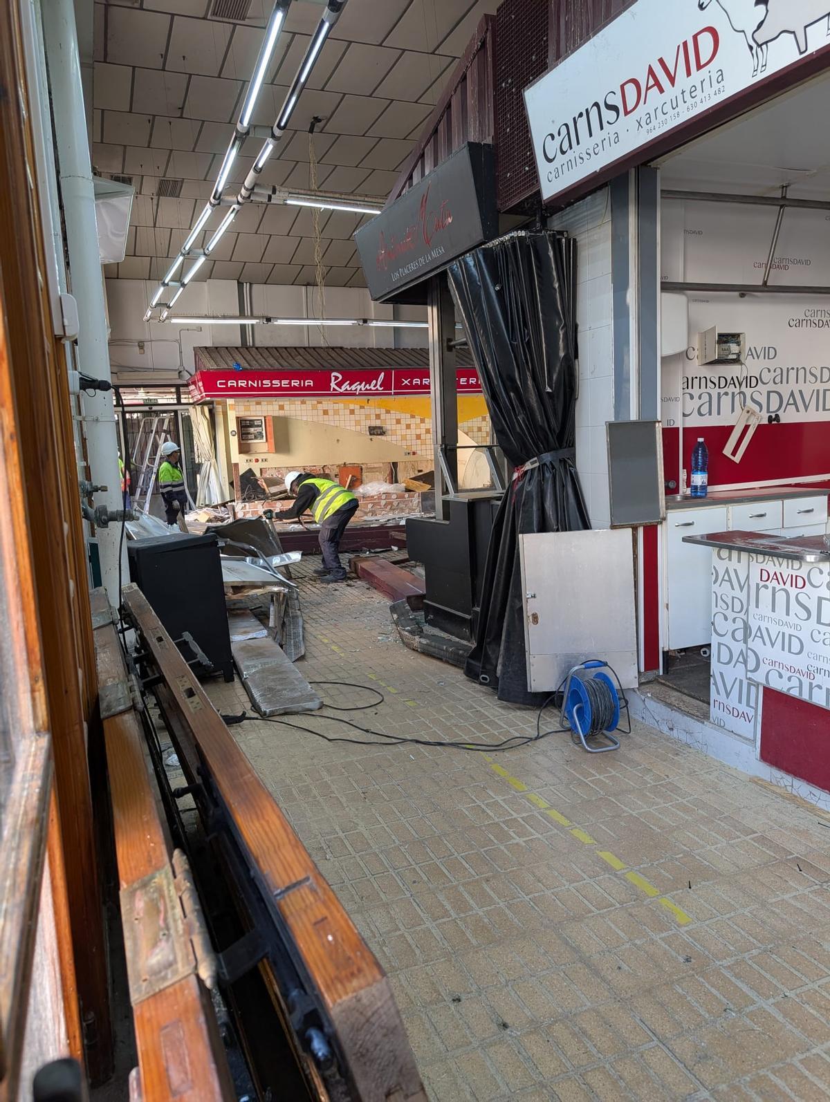 Obras en el interior.