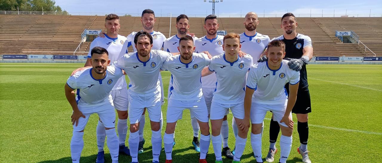 El once titular del CF Gandia en el último partido de la liga regular jugado en Benidorm